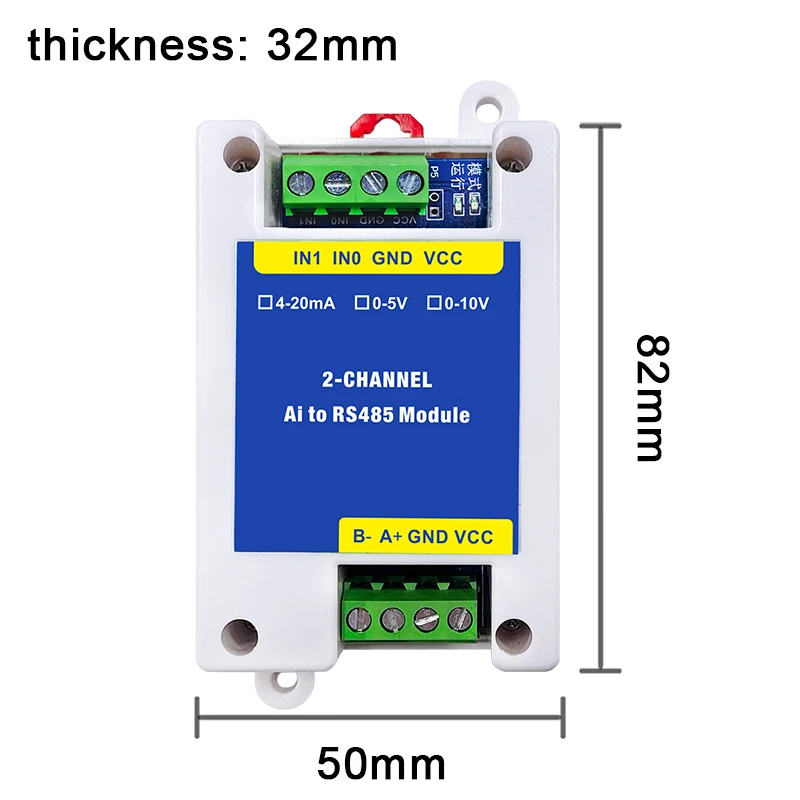 Conversion Module Analog 4-20mA 0-5V 0-10V to RS485 Modbus RTU Protocol 2 4 8 Ch