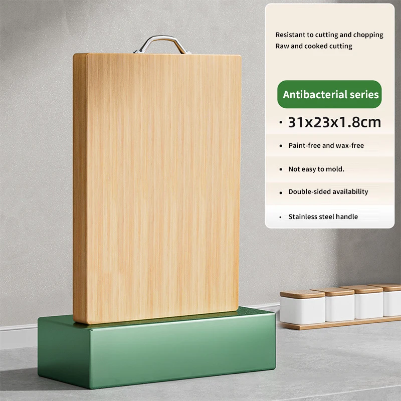 Bamboo Two-Sided Square Cutting and Serving Board with Handle