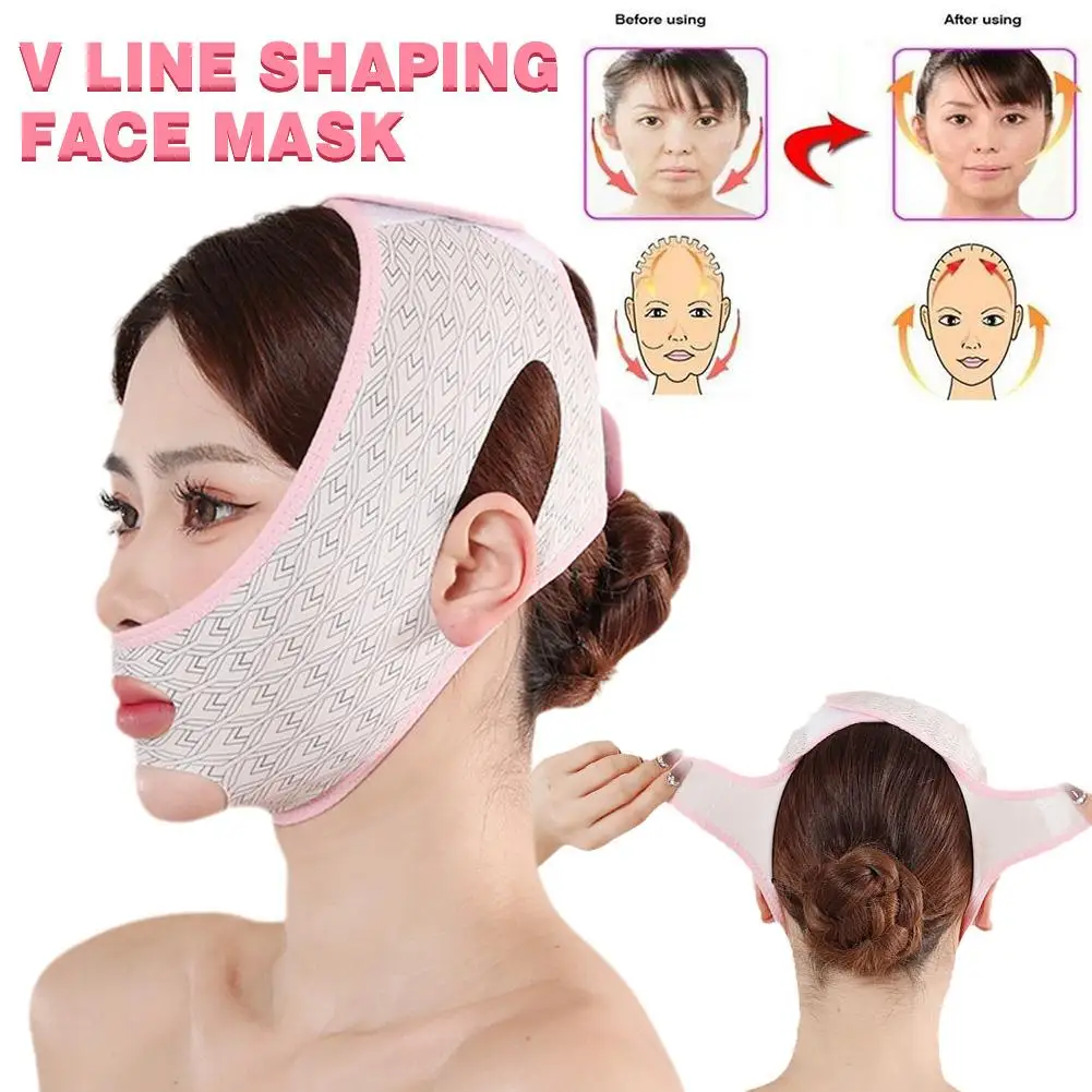 Reusable V Line Mask Facial Slimming Strap Double Chin Reducer Chin Up Mask  Face Lifting Belt V Shaped Slimming Face Mask - AliExpress