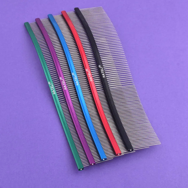 Professional Stainless Steel Pet Grooming Comb - Dual Teeth Design for Effective Hair Removal