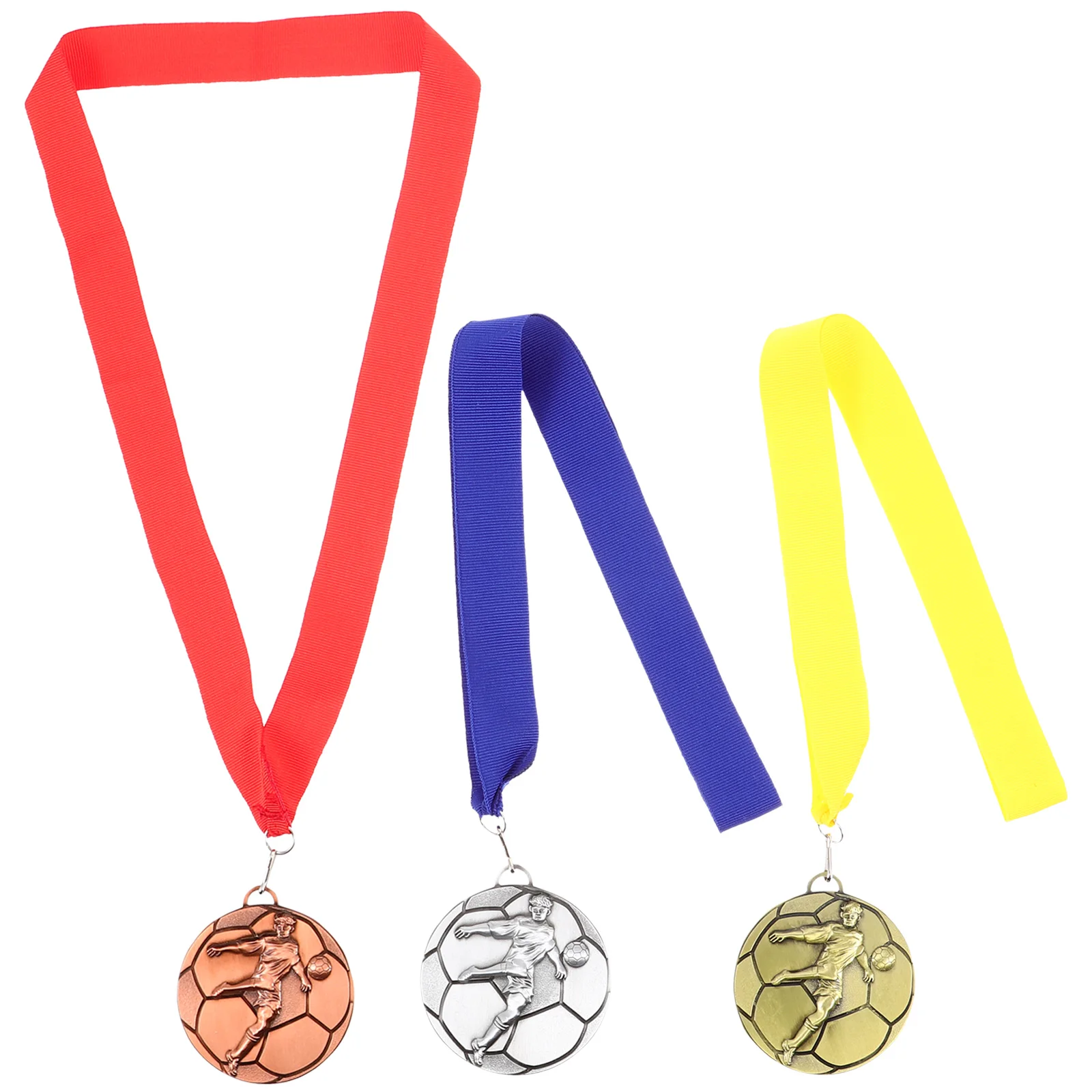 

3 Pcs Football Trophy Kids Decorative Award Medals Awards Adults Soccer Metals Creative Competition Child