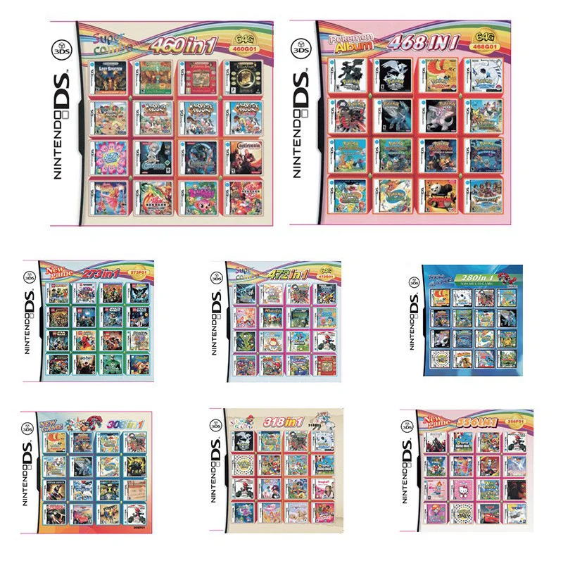 Pokemon 3DS NDS Game Card Combined Card 510 In 1 NDS Combined Card NDS Cassette 482 IN1 208 500