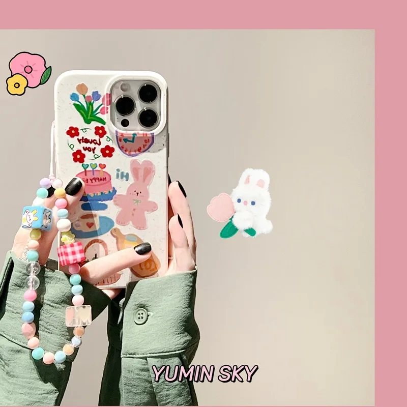 

Cartoon minimalist cake rabbit Phone Case For iphone 14 13 12 11 Pro Max X XR XSMAX 7 8 Plus SE TPU Case Cover new products