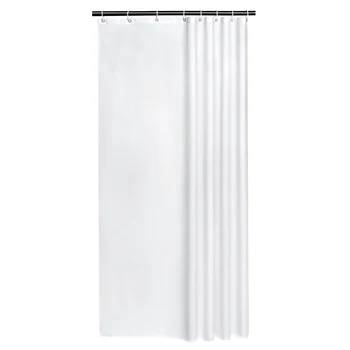 Tenda da doccia bianca Tenda da bagno impermeabile Anti-muffa Vasca da bagno antibatterica Tessuto in poliestere Lavabile Copri bagno Occhielli 1