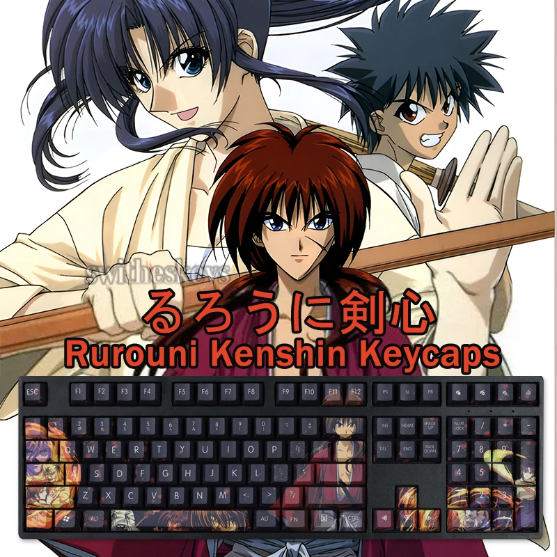 108 Keys Rurouni Kenshin Anime Keycaps Cherry Profile Japanese Animation  Keycaps Pbt Dye Sublimation Keyboard Keycap Mx Switch - Keyboards -  AliExpress