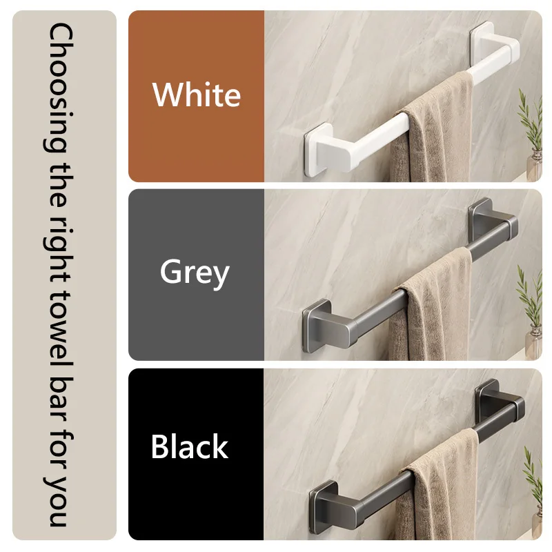 Bathroom Kitchen Towel Rack Towel Holder Single Towel Bar Wall Mounted SUS304 Stainless Steel 50CM