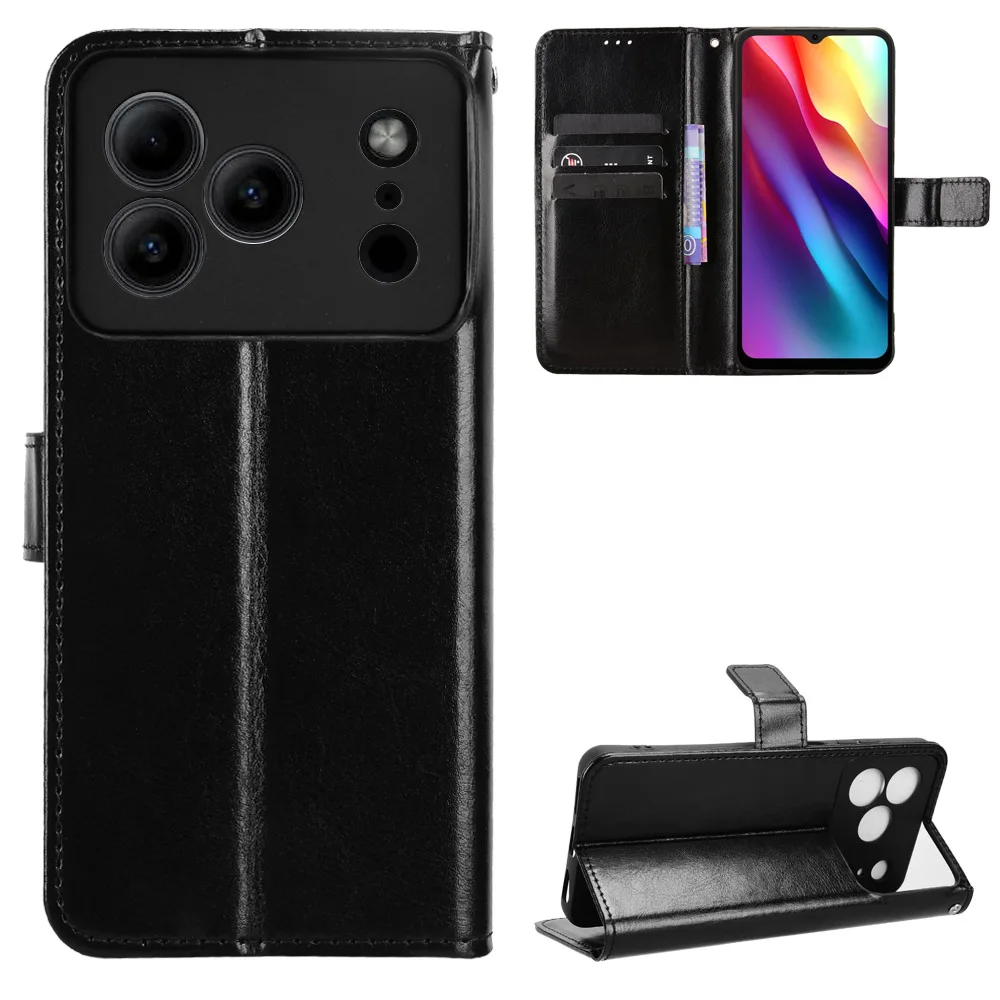 Luxury Leather Flip Wallet Phone Case with Stand Function and Card Holder