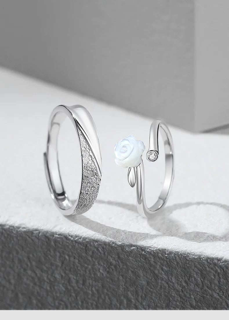 White Rose Couple Rings 15 White Rose Couple Rings Sb3d1bc5b6ad9475fbc6445200dab7b01m
