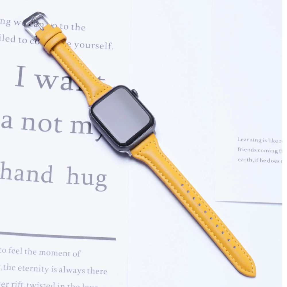 ตัวเลือกสินค้า สายนาฬิกาหนังบางสำหรับ Apple Watch ทุกรุ่น