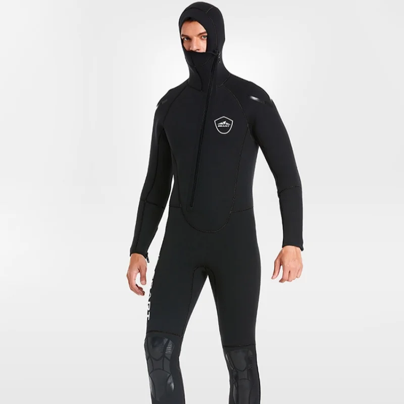 5MMNeopreneScubaDivingWetSuitHoodedKneePadsFullBodyWetsuit