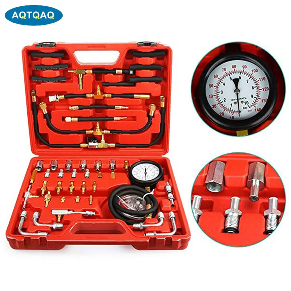 Fuel Pressure Gauge, Fuel Injection Pressure Tester with 140PSI 10Bar