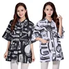 Short Sleeve Hairdressing Work Clothes Hair Salon Uniform Retro Style Barber Shop Hairdresser Robe Hairstylist Smock Anti Hair