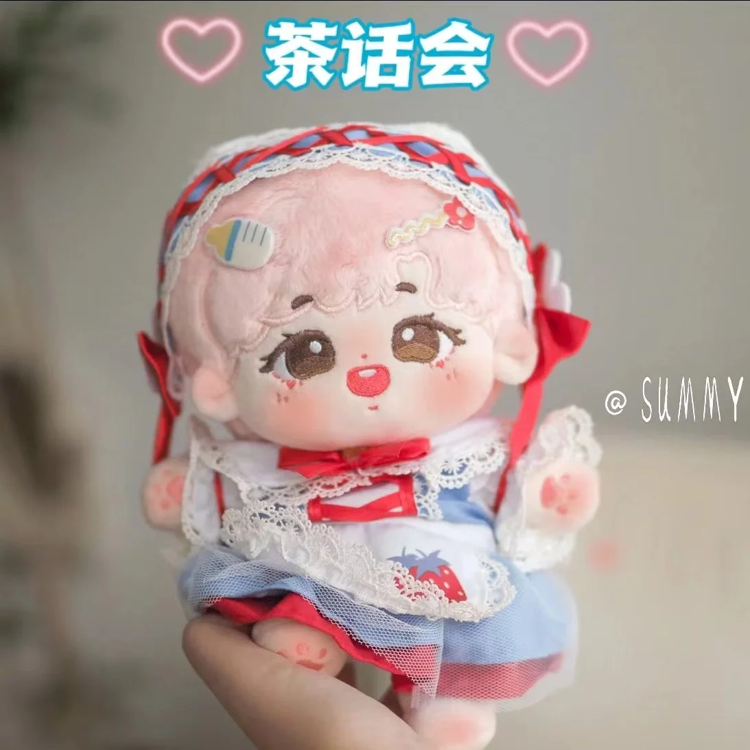 

Одежда для куклы ручной работы, 2 шт., 20 см, милая повязка на голову с бантом для чайной вечеринки, плюшевые куклы Kpop, наряд, игрушки, аксессуары для кукол, костюм