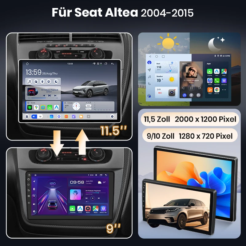 Radio para Auto Junsun de 9 Pulgadas con Android 15 para Seat Altea 2004-2015, Inalámbrico para Apple CarPlay, Pantalla Táctil IPS, Reproductor Multimedia Estéreo, Sistema Inteligente Automotriz, 2 Din, Autoradio, Unidad Principal, Navegación GPS, BT, 4G, WIFI, 8 Núcleos, FM, AM, DSP, RDS, SWC, DAB+ 2