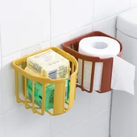 Punch-free Toilet Paper Holder Box Waterproof Storage Toilet Roll Paper Storage Rack Paper Towel Kitchen Bathroom Storage Box 2
