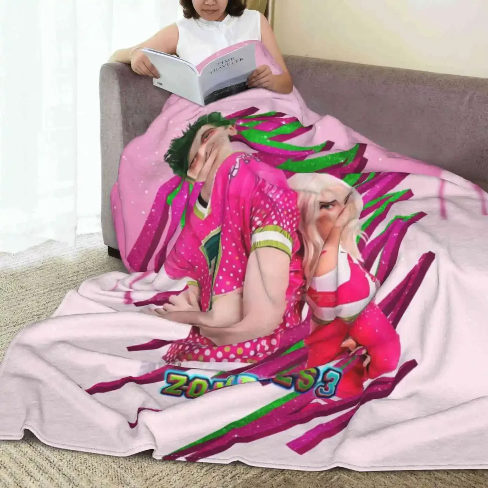 Zombies 3-Zed And Addison Magic Shaggy Throw Soft Warm Blanket Sofa/Bed/Travel Love Gifts Zombies 3 Addison Girls Kids Love 6