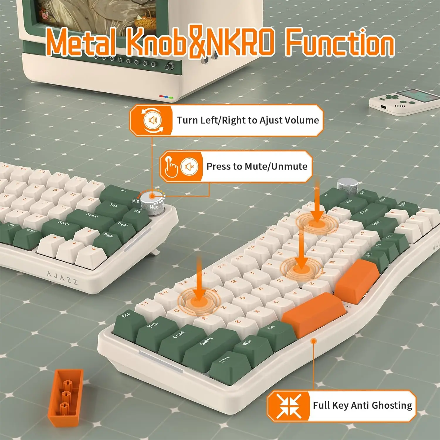 ATTACK SHARK AKS068 Alice Layout 68 Keys Wired Mechanical Keyboard