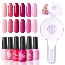Gel Nail Polish Kit with 6 Colors and Portable UV Lamp (GL - SCD06 - 16)