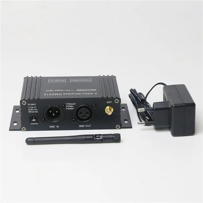 A33T-2X DMX 512 무선 컨트롤러 수신기 송신기 LCD 디스플레이 전원 조절 가능 디스코 DJ 스테이지 바 라이트-EU 플러그