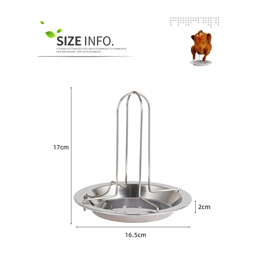 Chicken Roaster Rack Stainless Steel Roasting Grill Stand Kitchen Outdoor BBQ Tools Non-stick Grilled Chicken Plate