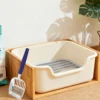 Pet Cat Litter Scoop 35X13.5X5Cm Ergonomic Handle Stainless Steel Sifting Scooper For Clumping Sand Waste Poop Sifting