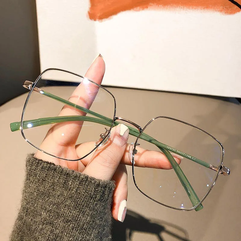 

Anti Blue Ray Computer Glasses Frame Women Fashion Retro Oversized Square Eyewear Myopia Optical Prescription Eyeglasses