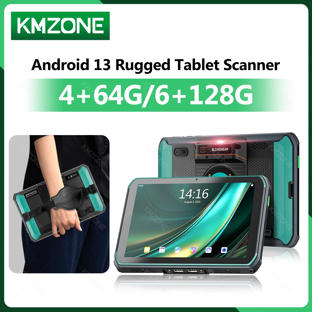 Rugged Industrial PDA Tablet Android 13 with 1D 2D Scanner Honeywell 6GB+128GB or 4GB+64GB Running 8'' Touch Screen 9000mAh IP66