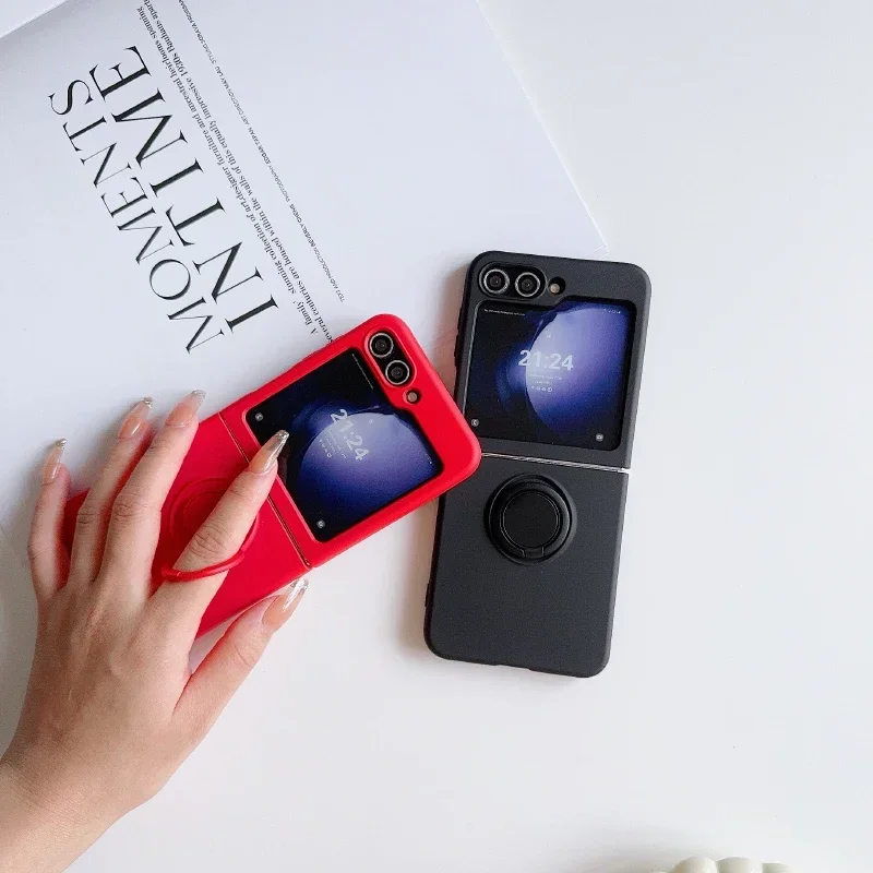 Elegant Rotating Ring Bracket Soft Silicone Phone Case - Shockproof Protector Cover