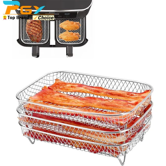 Stainless-Steel Stacking Oven Basket and Cooking Tray