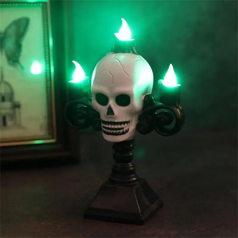 

Weird Secret Room Scene Layout Multipurpose Halloween Skull Street Lamp Halloween Skull Light Decoration Gothic Spooky Halloween