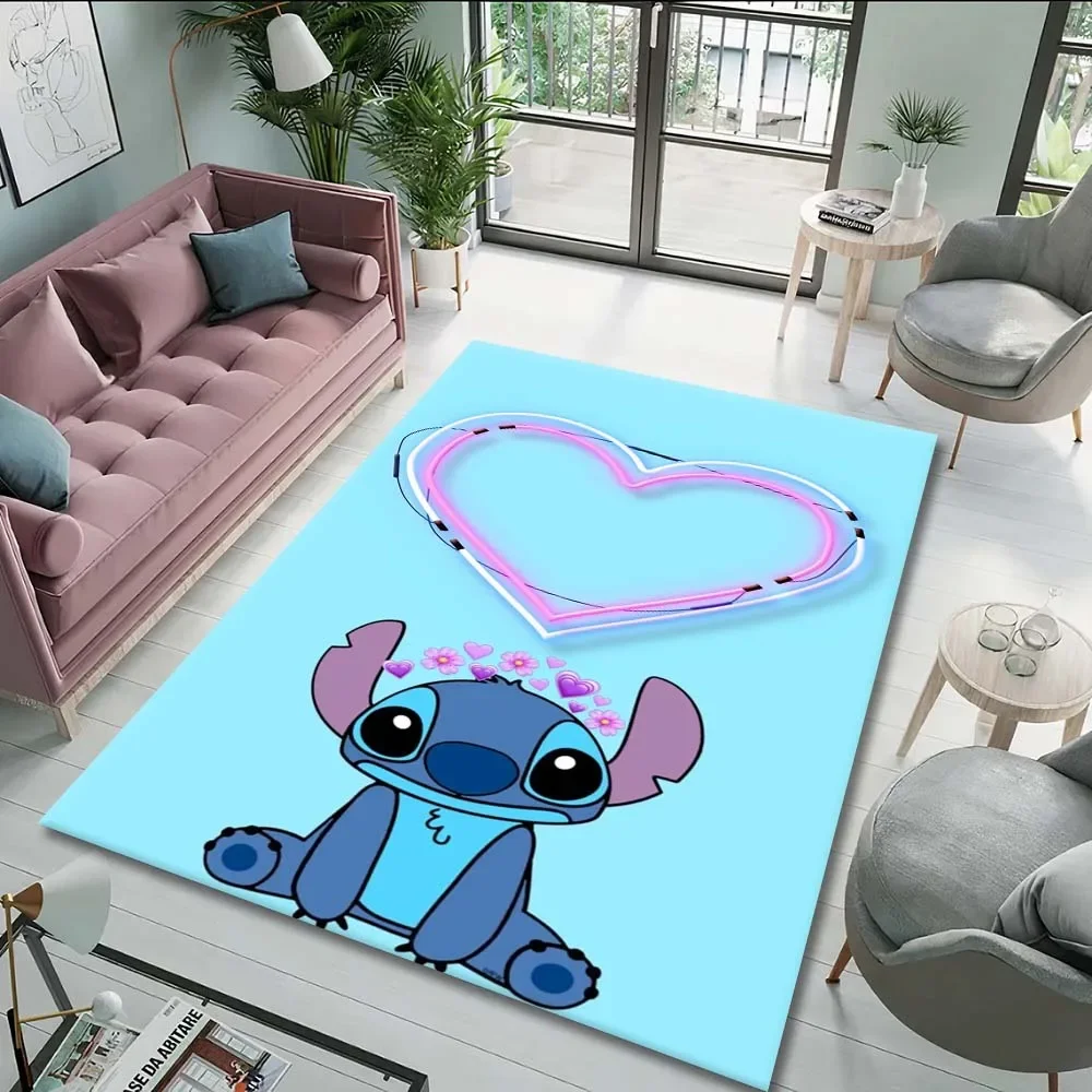 Disney Stitch Pattern Carpets and Rug For Livingroom Bedroom Bathroom Hallway Soft Carpet Home Children's Room Floor Mat