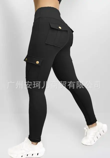 Women's Sporty Pants 2024 Spring Summer Latest Chic Pocket Design Butt Lifting Active Pants Skinny Versatile Comfortable Trouser
