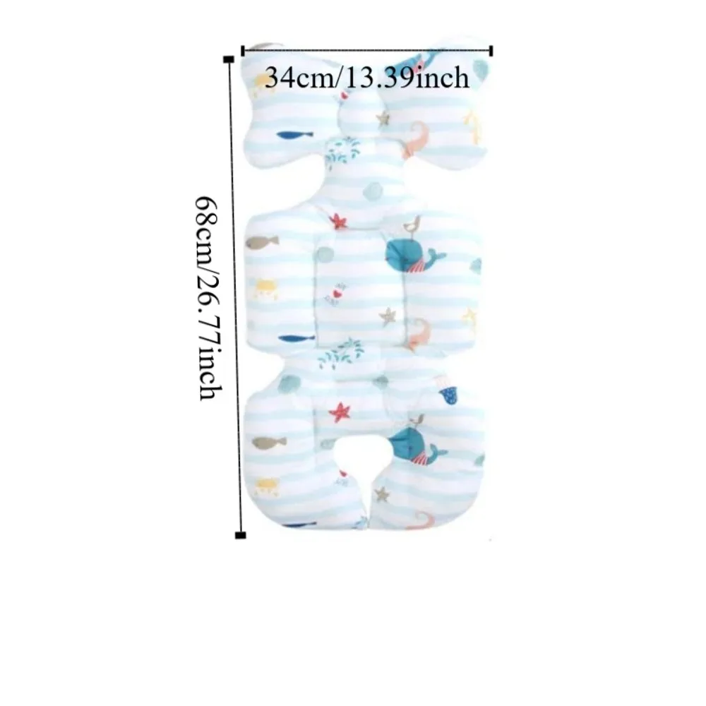 Soft Baby Stroller Cushion Comfortable Breathable Baby Pram Seat Mat Car Seat Cartoon Printed Dining Chair Cotton Pad Baby Care