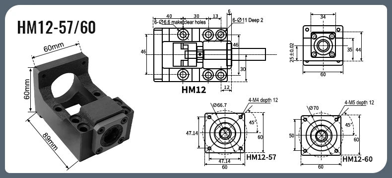 2 Stück HGR20 Linearführungen + 4 Stück HGH20CA HGW20CC Blöcke Wagen + 1 Set Kugelumlaufspindelsatz SFU1605 / SFU1604 / SFU1610 für CNC-Teil – Detail 19