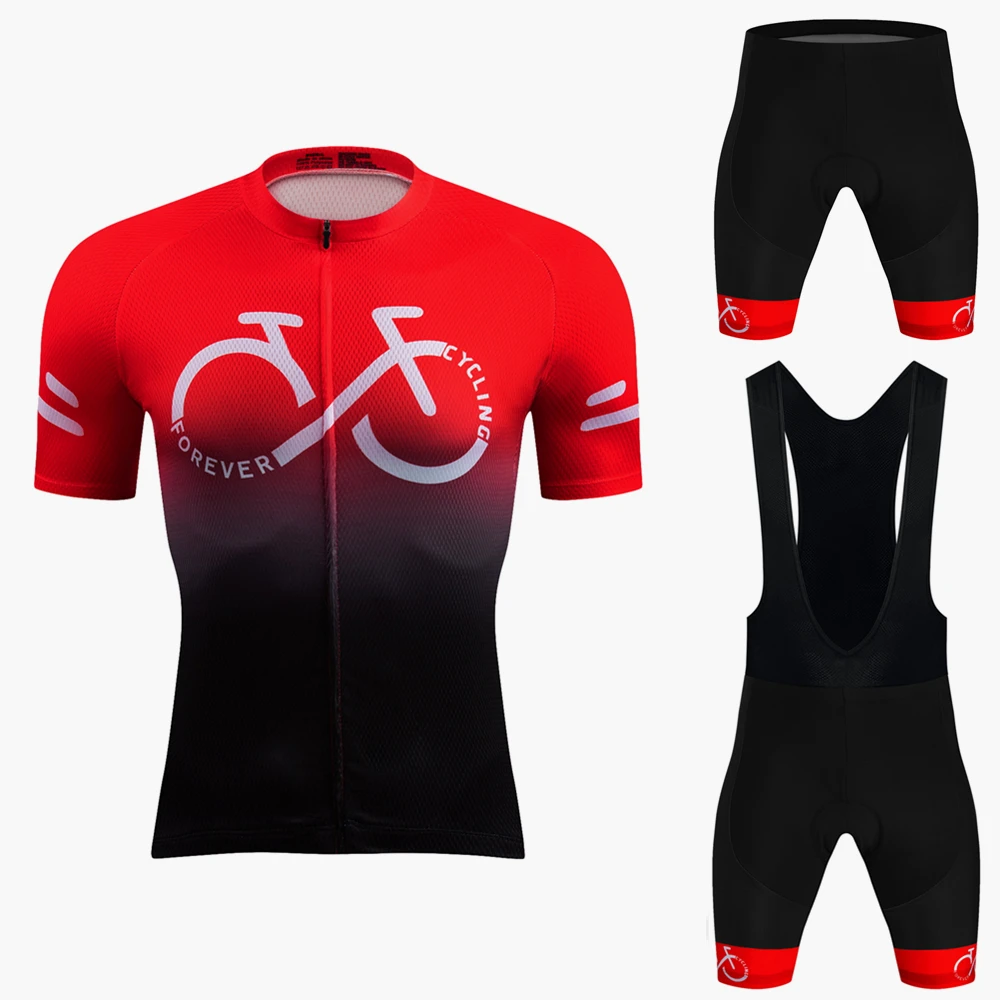 2025 Red Forever Cycling Jersey Set Bicycle Clothes Summer Road Bike Short Sleeve Cycling Clothing Men Mtb Jersey Set Sport Wear