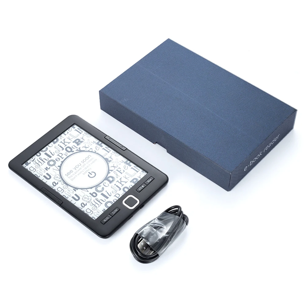 E-Book Reader 6'' Glimmer-Free and Eye-Friendly E-Reader with Protective Case LED Display Light Lightweight Audio Video PDF