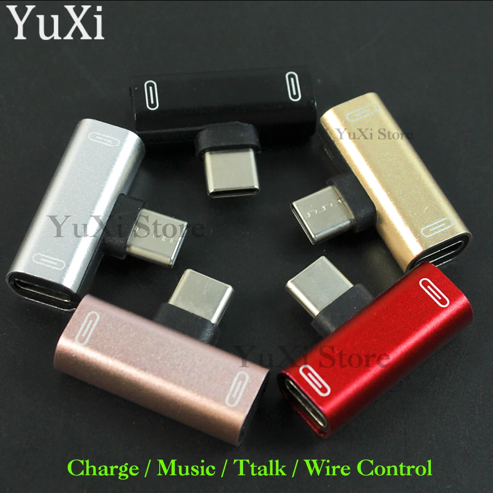 Dual Type-C Adapter & Charger with Multifunctional Earphone Converter