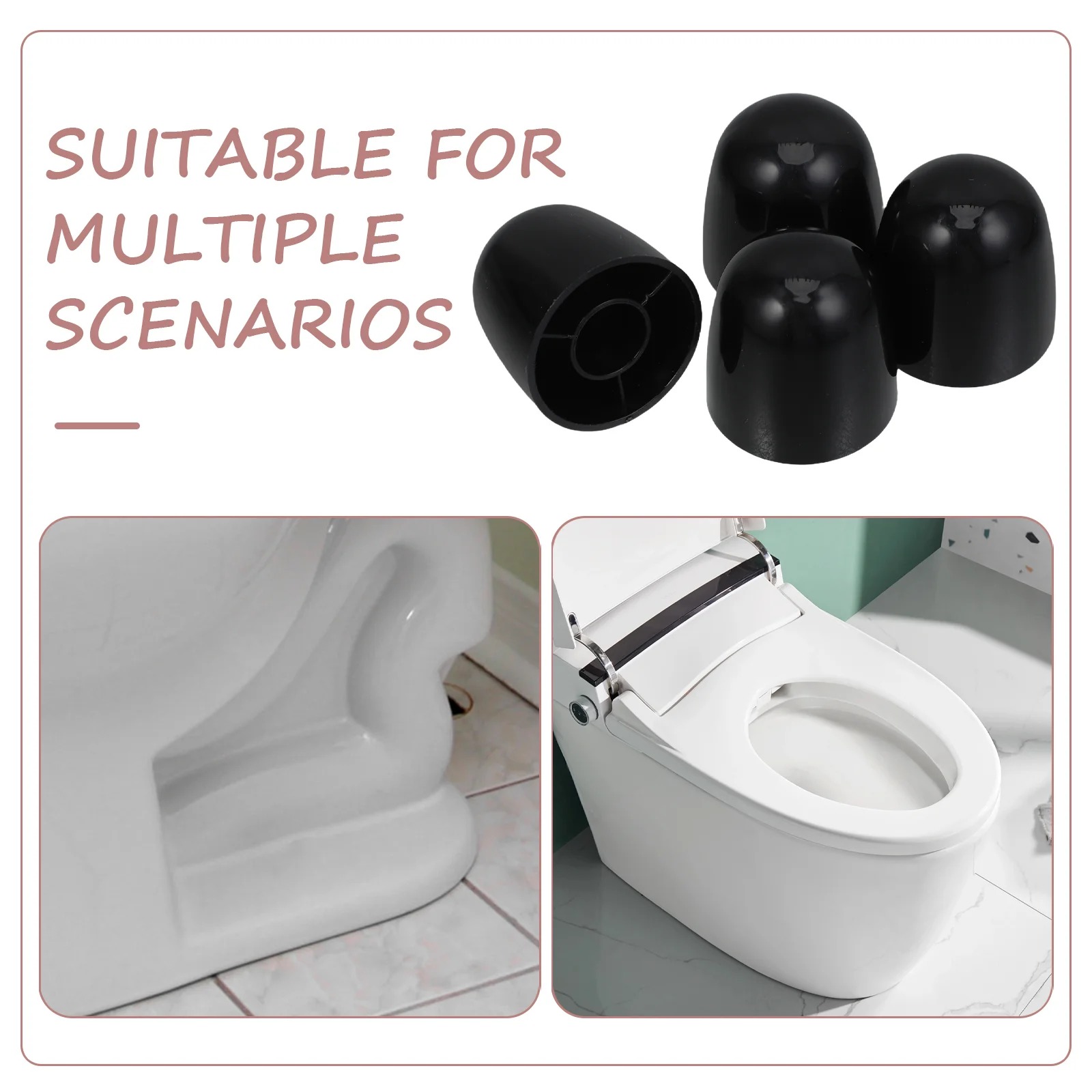 4 Pcs Screw Decorative Cover Toilet Bolt Cap Bowl Caps Universal Accessory Bathroom Fixture Toilet Floor Bolts Set Supply