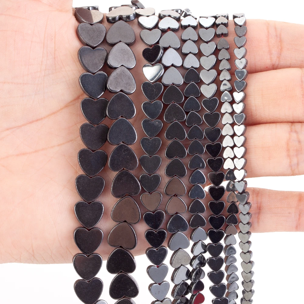 Natural Stone Beads Natural Hematite Stone Beads Star Heart Arrow Cylinder Cross Shape Spacer Beads Jewelry Making Findings DIY Charms Bracelets