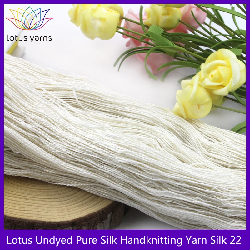 Undyed  Pure Silk Yarn HandKnitting Yarn silk 22  color nat white 5