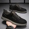 Men's Leather Shoes Casual Comfort Cricket Shoes Fashion Sneakers For Men Lightweight Driving Shoes