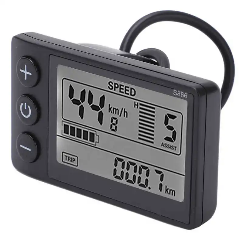 2027511-c853fd.jpg Sb3d336fa673f42cb84d68dd7e06cf4edY 24V, 36V, 48V Electric Bicycle S866 LCD Display Meter E-bike Control Panel with Waterproof Plug E-bike Motor Mallzona