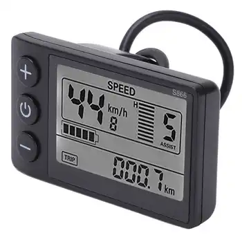24V, 36V, 48V Electric Bicycle S866 LCD Display Meter E-bike Control Panel with Waterproof Plug E-bike Motor