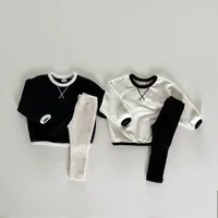 2024 Autumn New Baby Long Sleeve Casual Sweatshirt Letter X Embroidery Sweatshirt For Boys Girls Cotton Tops Toddler Pullover 3