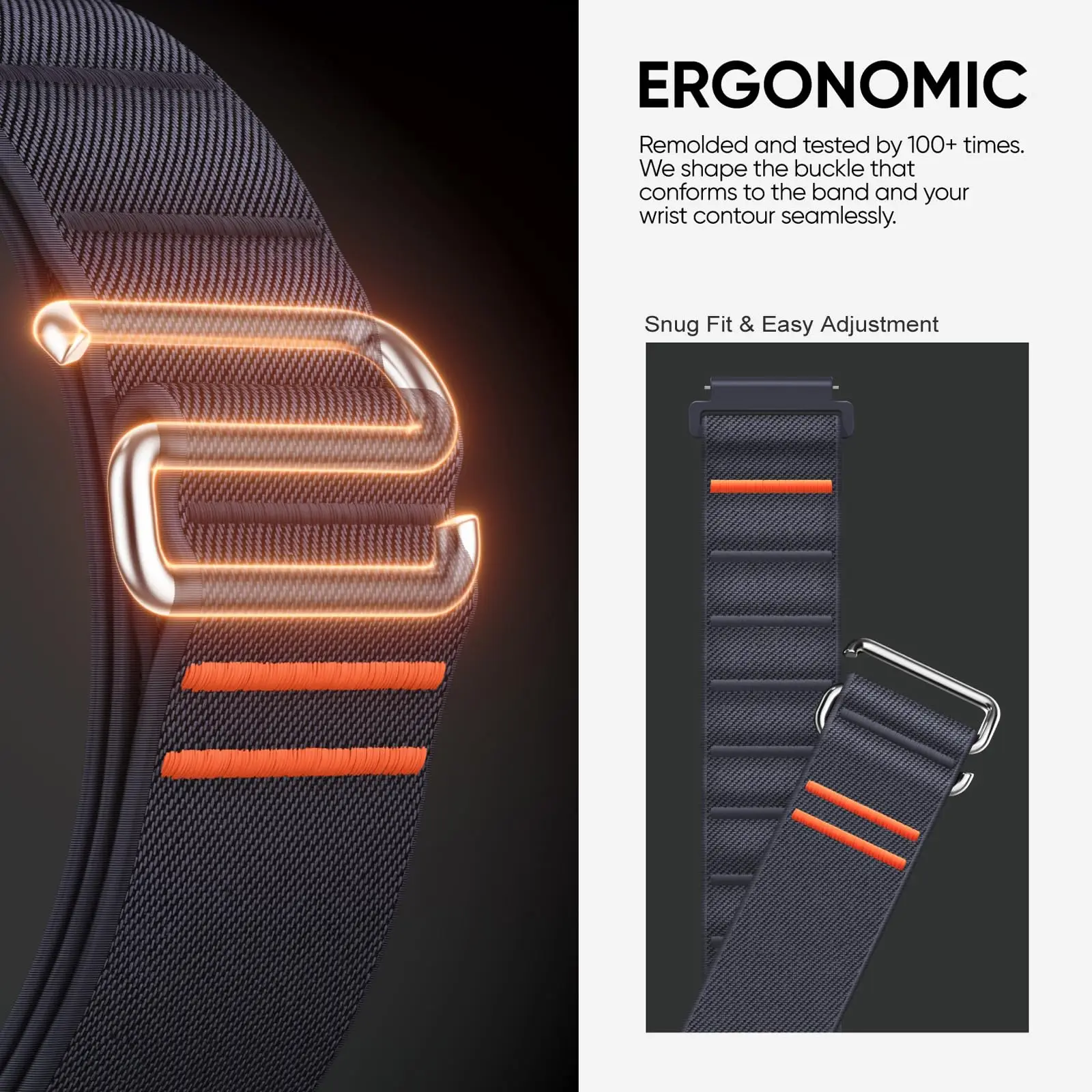 Versatile Nylon Smartwatch Strap - 20mm/22mm Adjustable Loop Bracelet