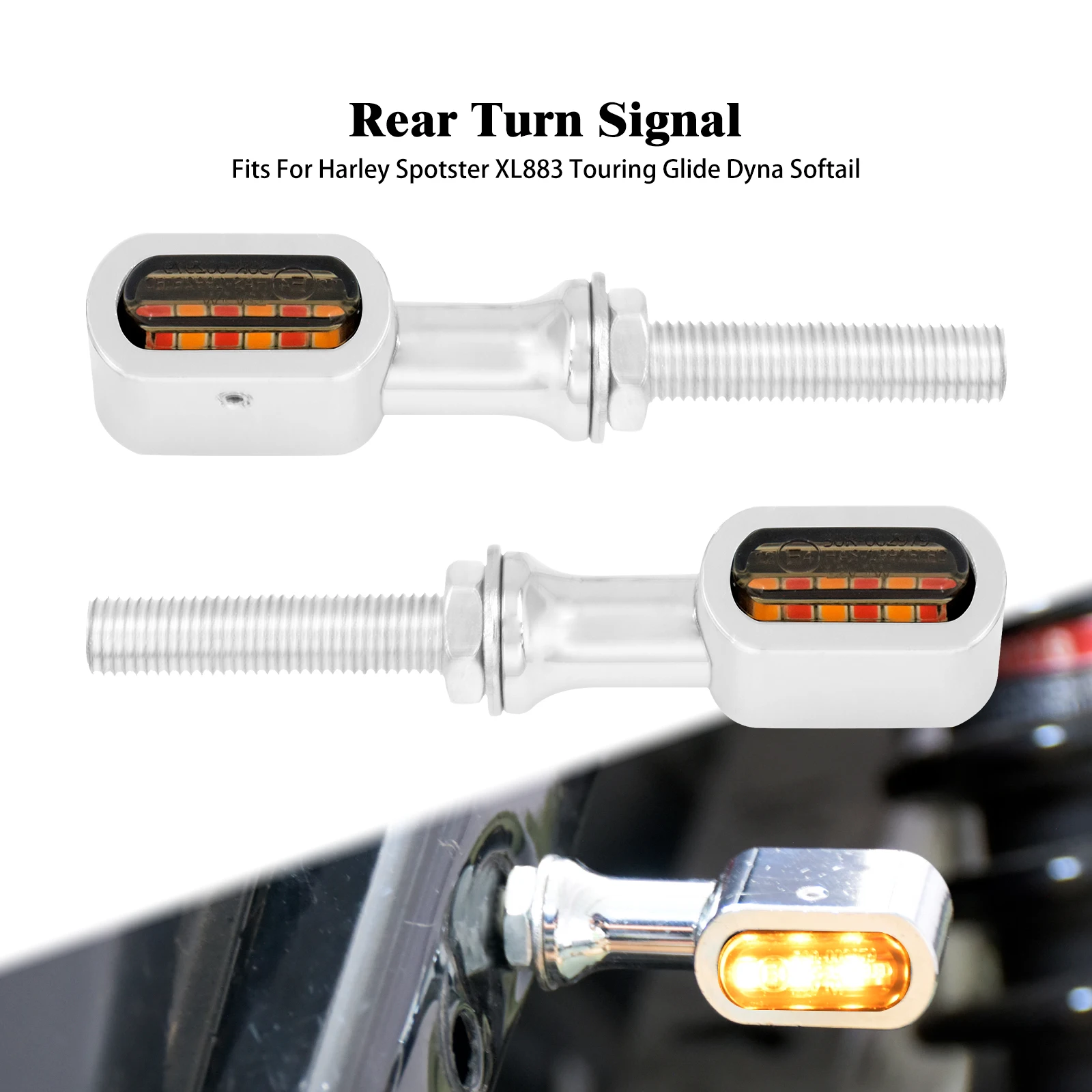 Motorcycle Rear E Mark Led Turn Signal Indicator Brake Light Lamp For