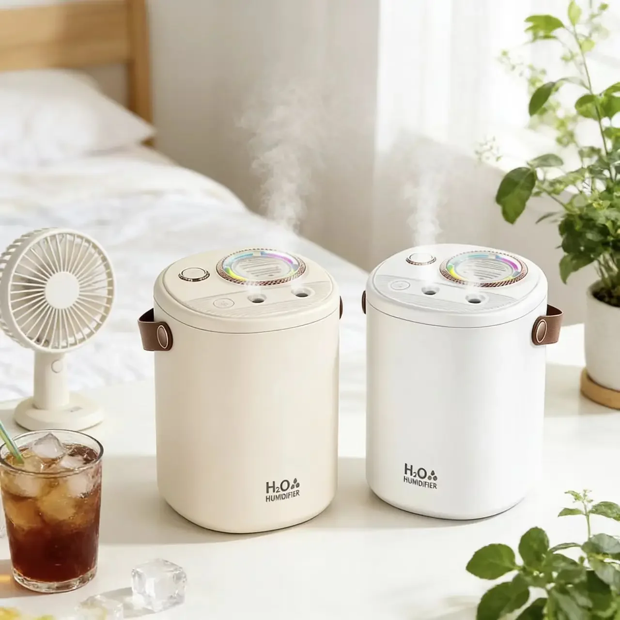 1L Portable Household Humidifier Silent Lightweight Humidifier with Colorful Night Light for Bedroom Living Room Baby Room 4