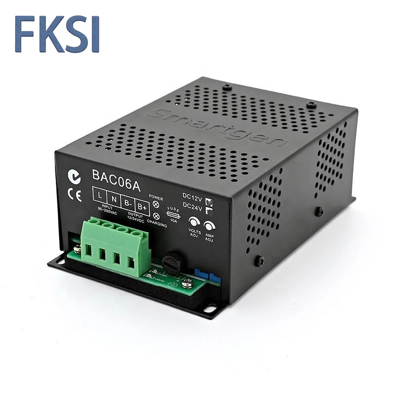 디젤 발전기 자동 지능형 플로트 배터리 충전기, 12V, 24V, 6A, BAC06A