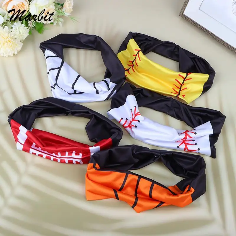 

1PC Sporty Style Headbands for Women - Football, Basketball, Volleyball, Softball Patterns - Anti-Slip, Sweat-Absorbing