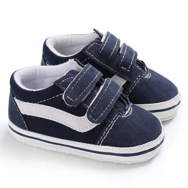Newborn Baby Shoes Boy Girl Classical Sport Soft Sole PU Leather Multi-Color First Walker Crib Moccasins Casual Sneakers Shoes Navy blue3